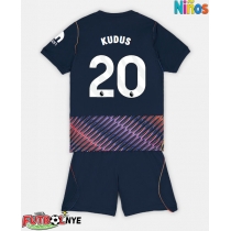 Camiseta Tottenham Hotspur Mohammed Kudus #20 Visitante Equipación para niños 2026-27 manga corta (+ pantalones cortos)